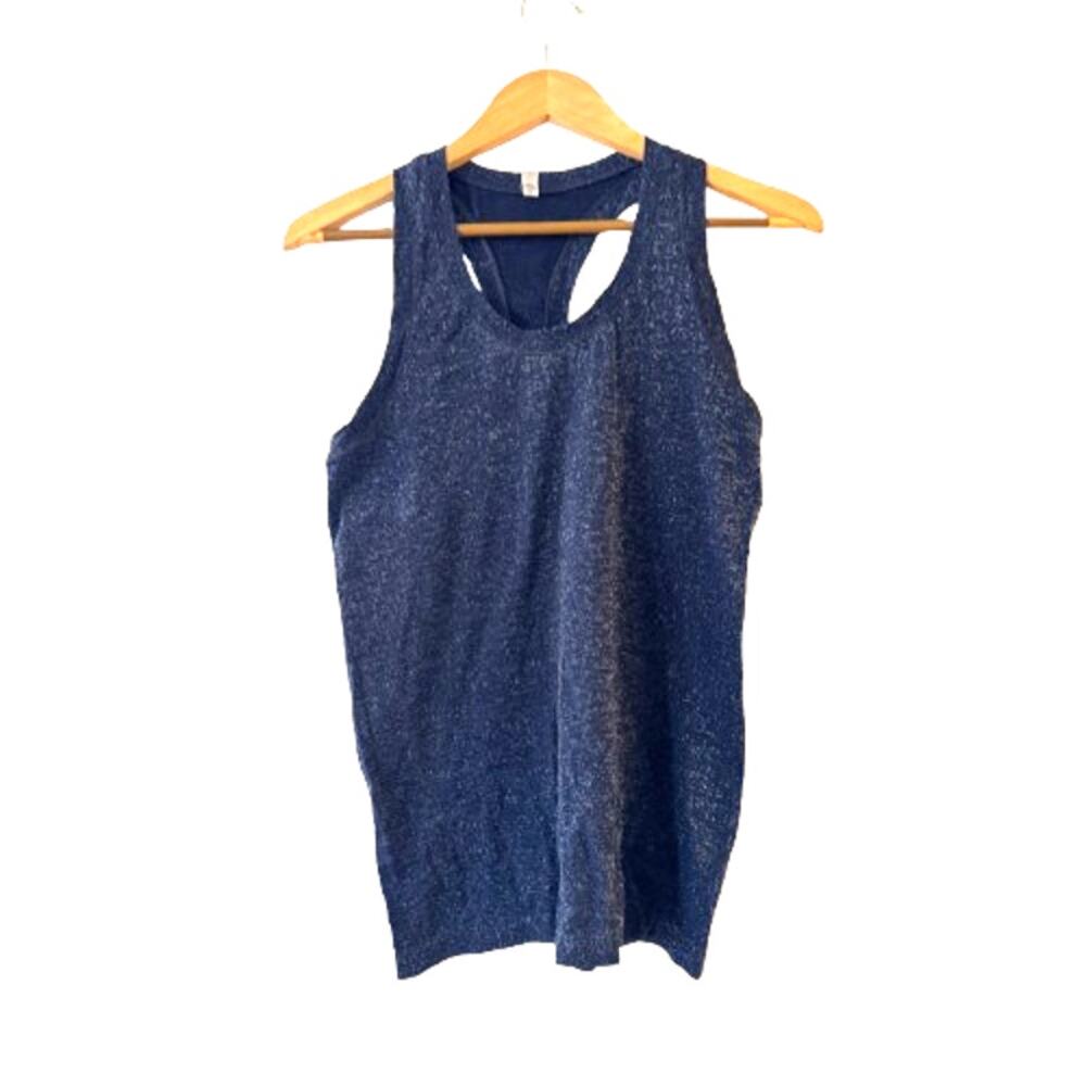 Athleta Women's Racerback Tank Top Size M Blue Sleeveless Scoop Neck Activewear